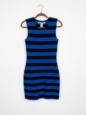 DVF Diane von Furstenberg Rigmora Blue Striped Wool Knit Dress 4 Quiet Luxury